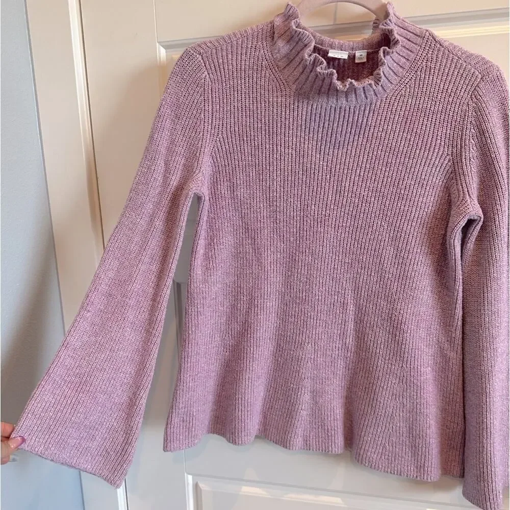 GAP Bell Sleeve Scallop Neckline Pastel Sweater